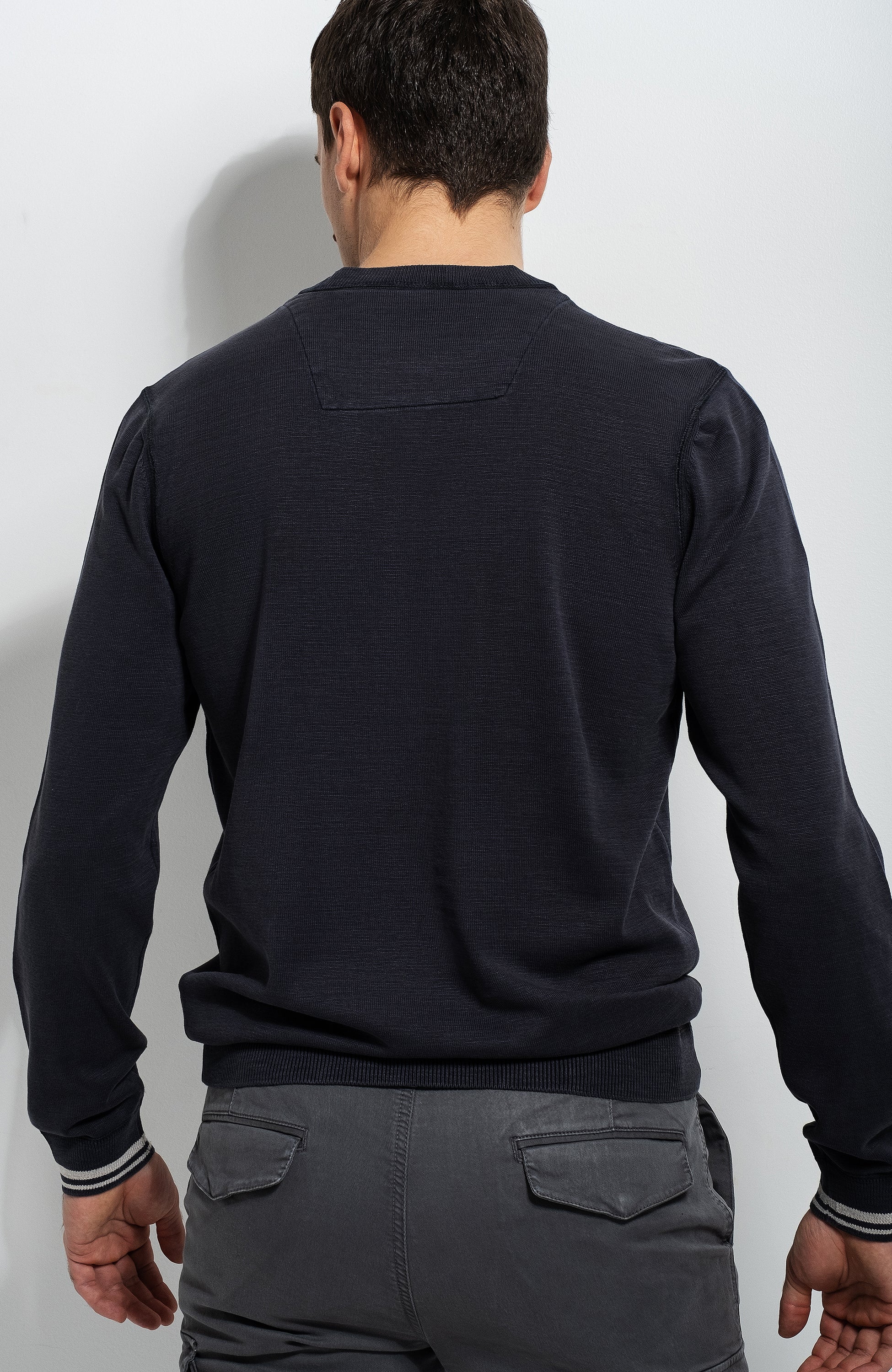 Garment-dyed cotton sweater