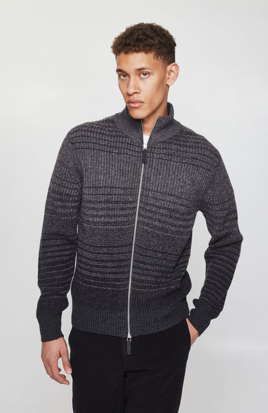 Wzorzysty zapinany sweter