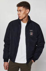 Emblem-embroidered padded jacket