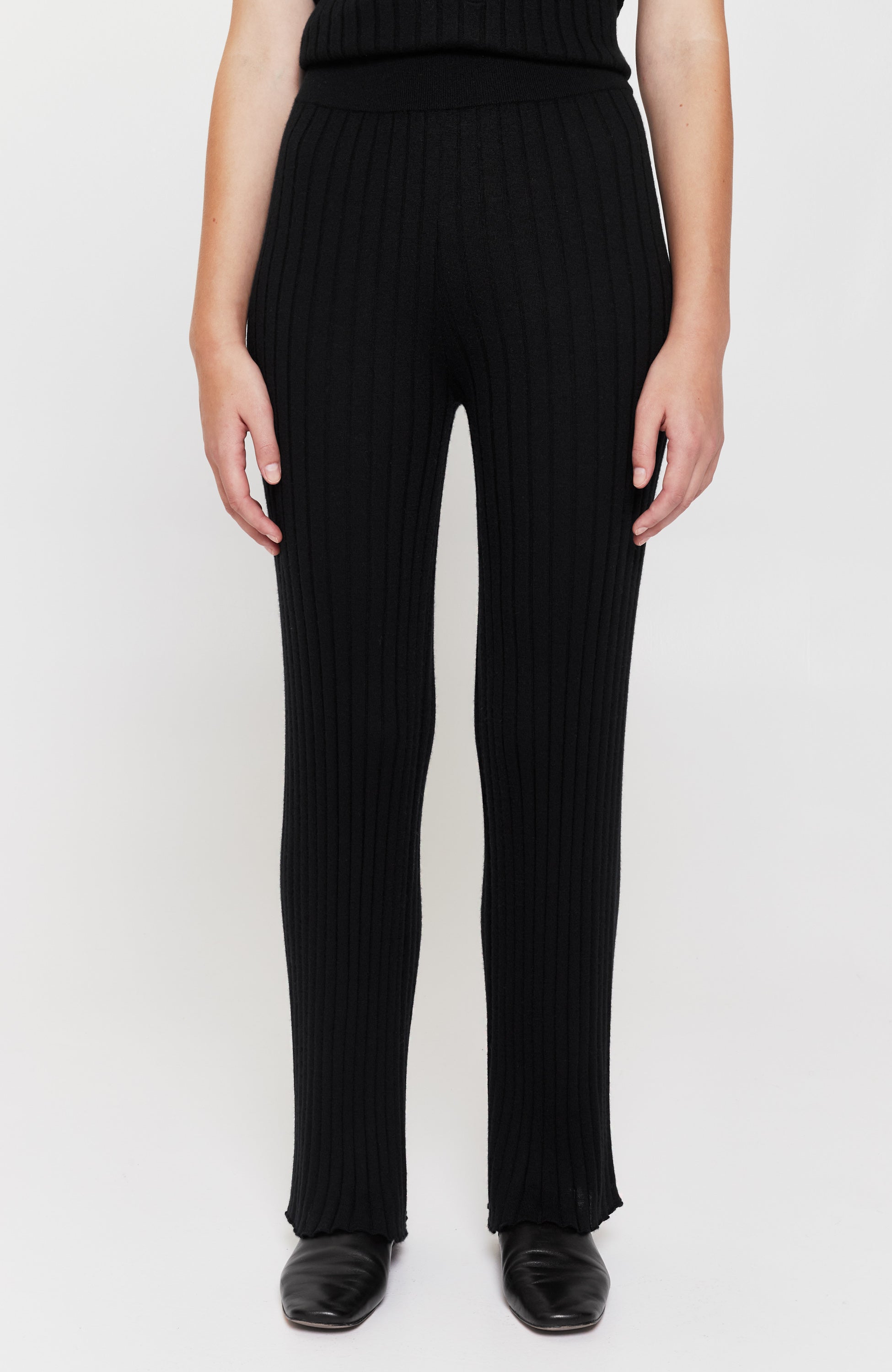 Fine-knit ribbed trousers KAREN