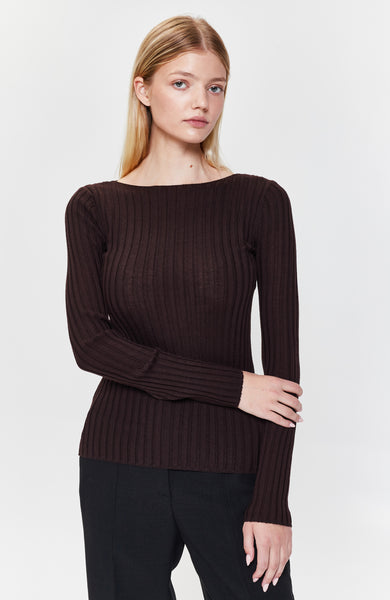 Fine knit ribbed top WINSLET