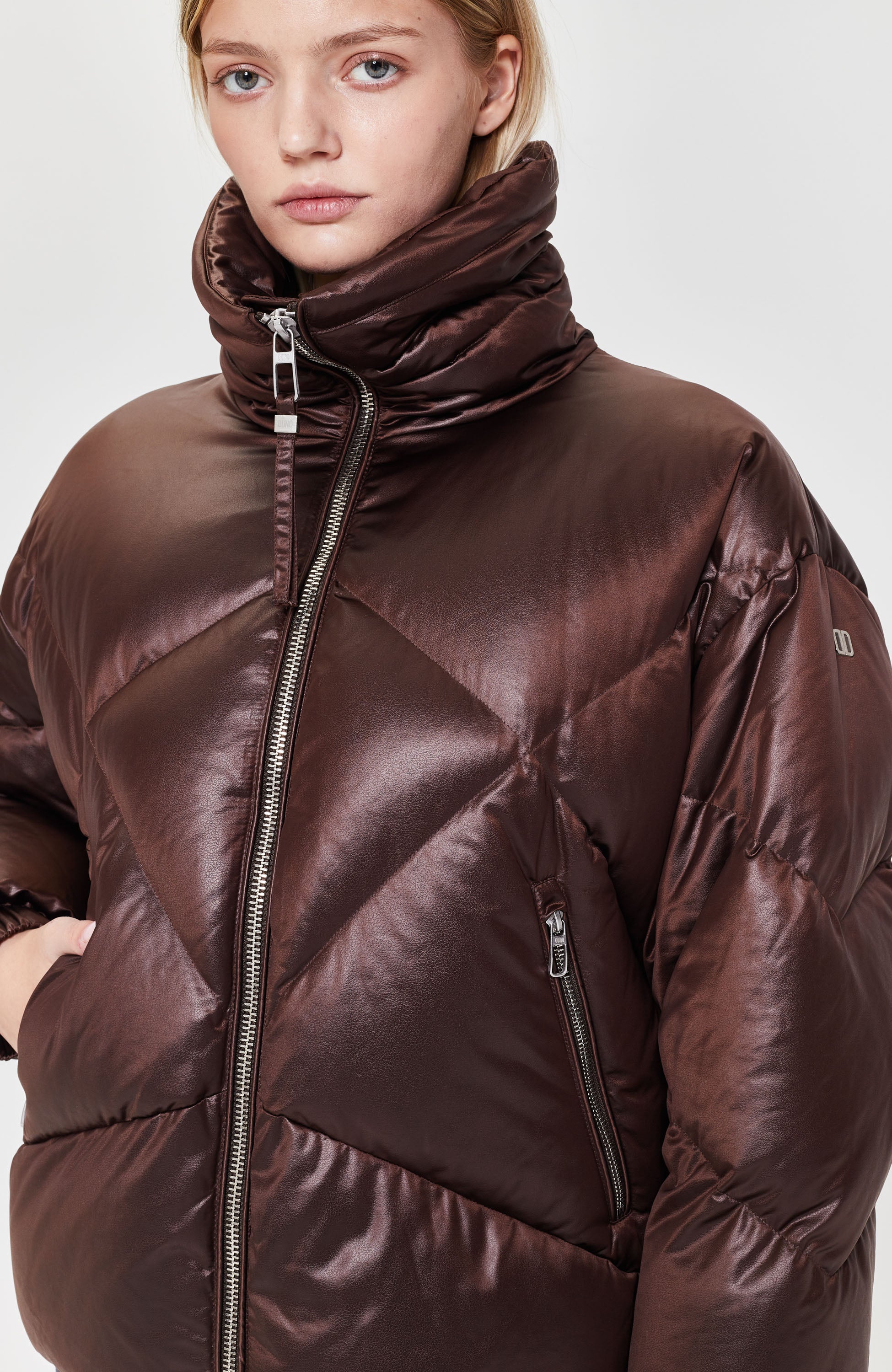 Geometric quilted down jacket ASTER