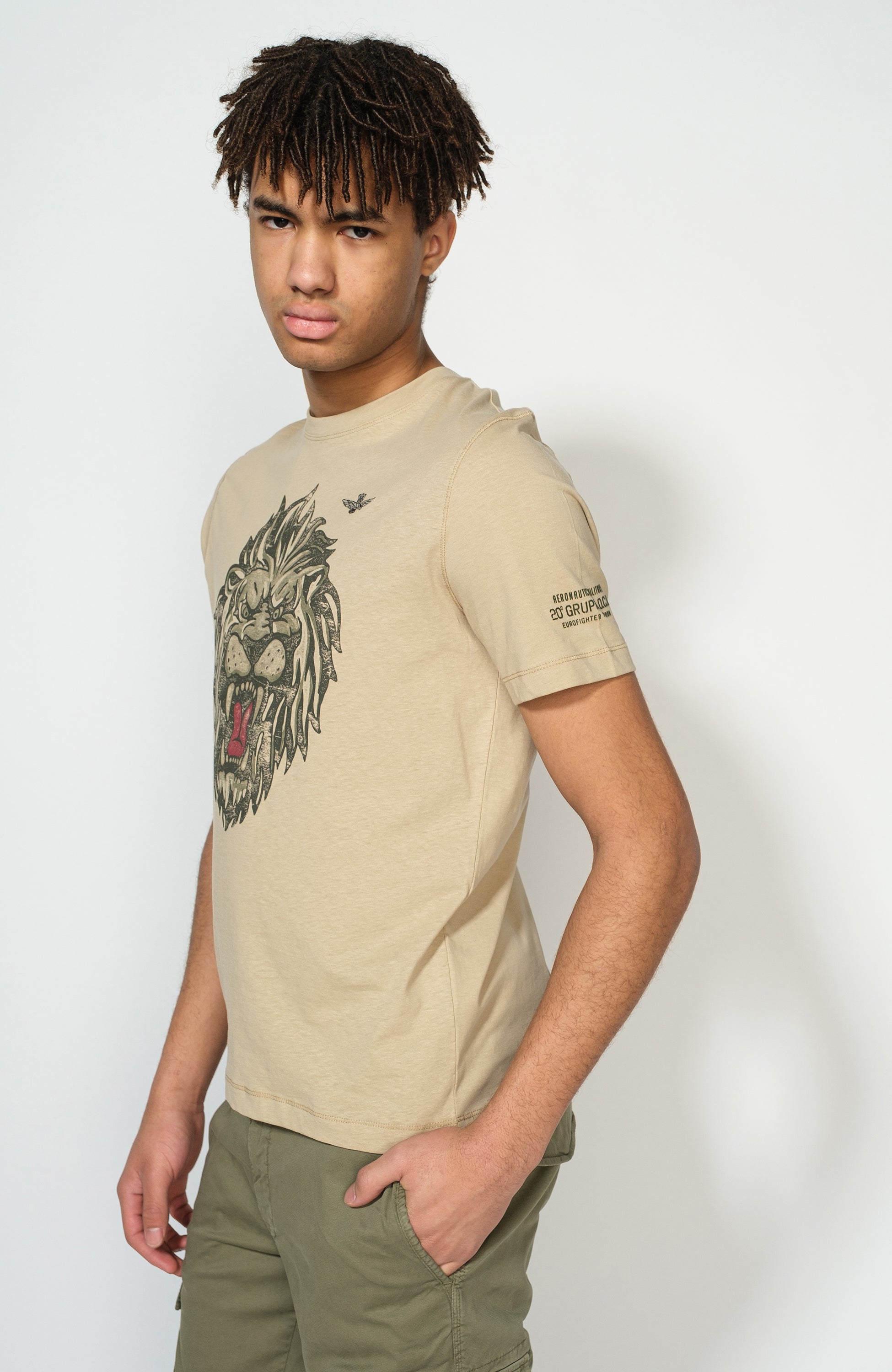 Lion-print cotton t-shirt