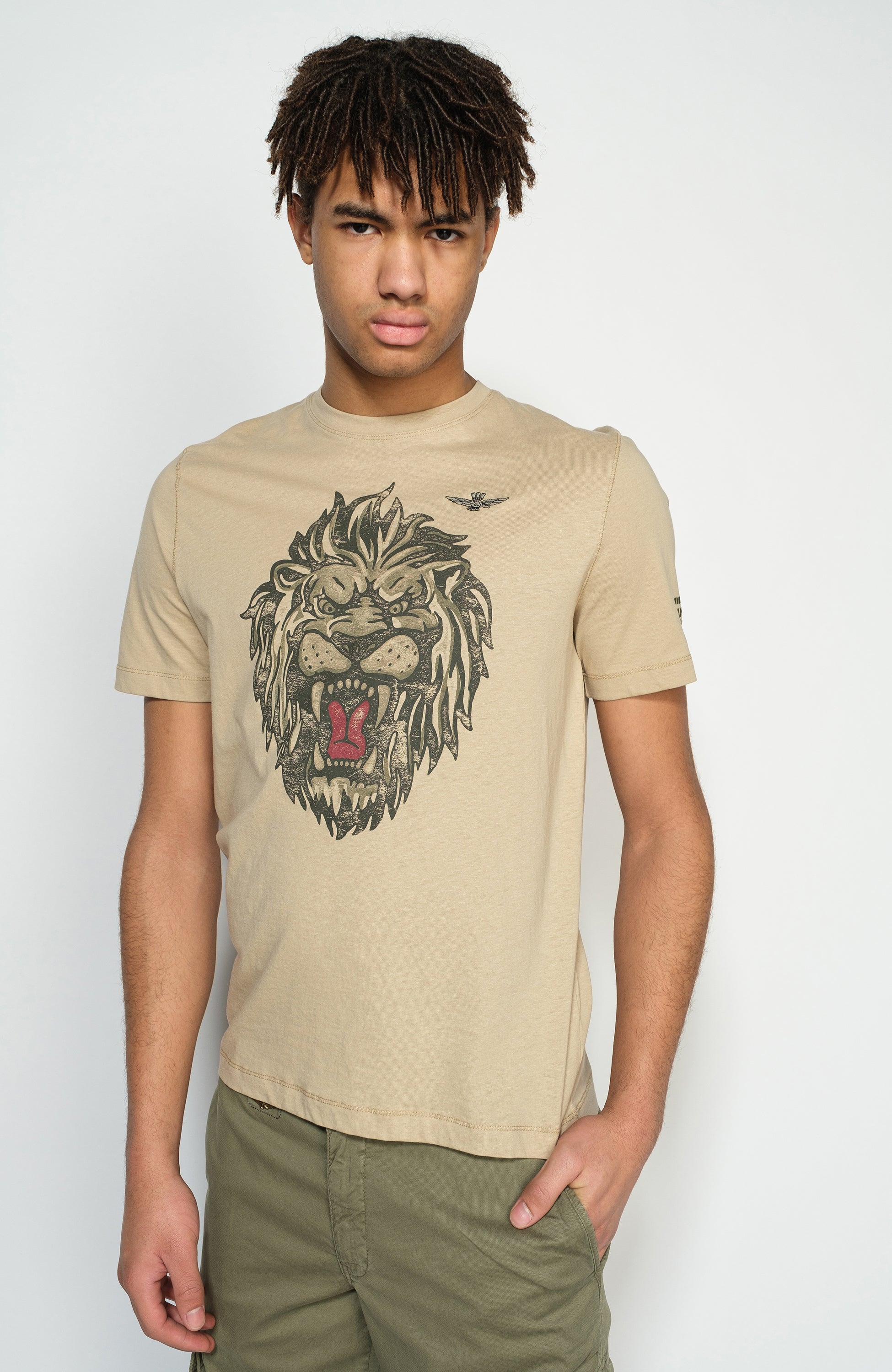Puuvillane t-särk lõvi trükisega