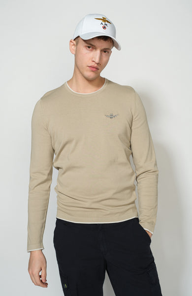 Crewneck cotton sweater